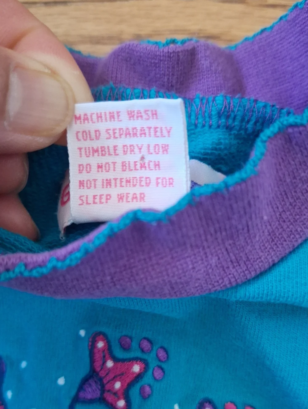 Vintage Gymboree Rainbow Tag Turquoise & Purple Floral Long Sleeve Dress S